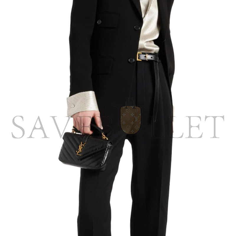 YSL COLLEGE MINI CHAIN BAG IN  OIL WAX LEATHER 779430 (20*13*3cm)